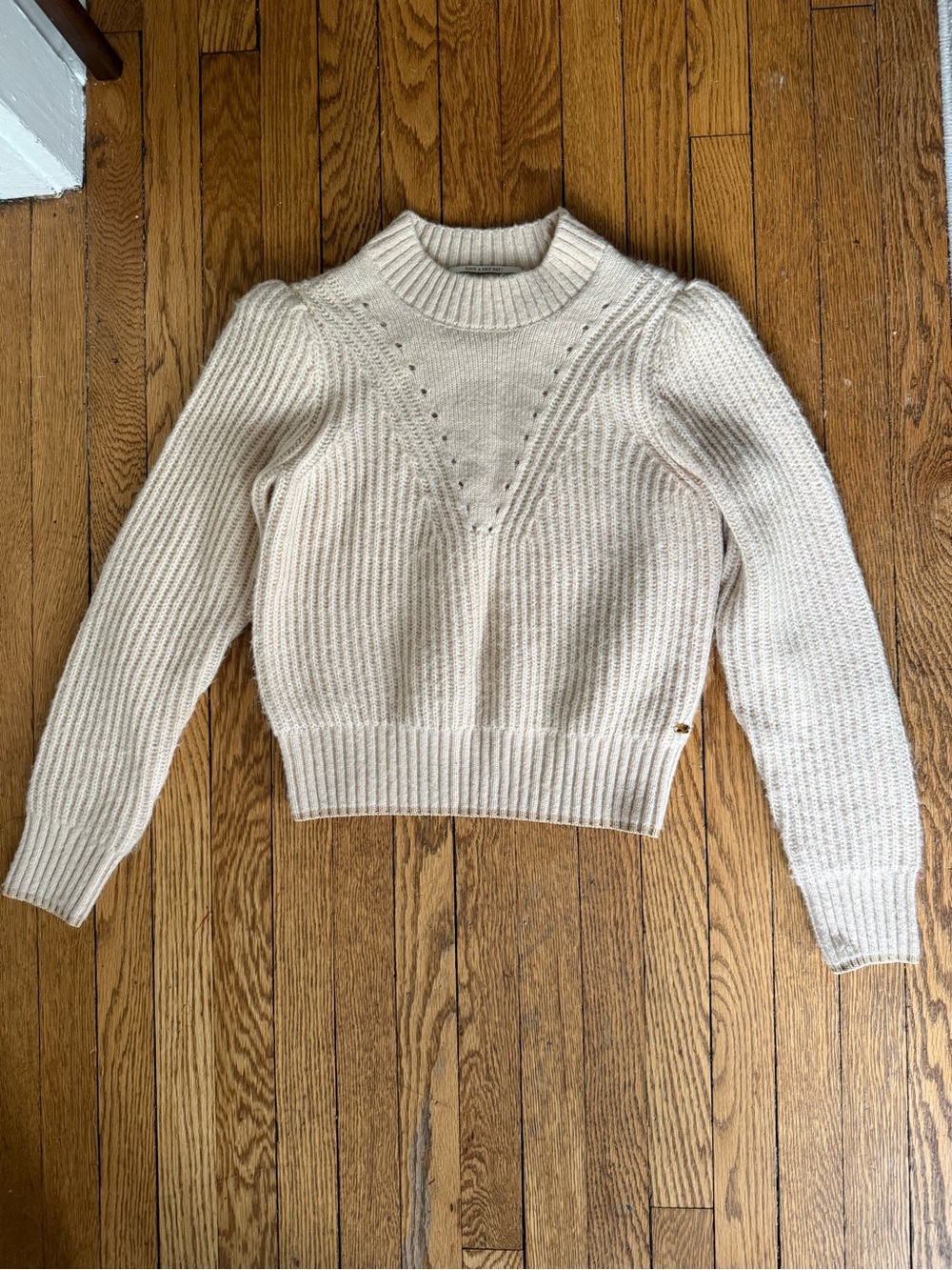 Scotch & Soda Cream Ribbed Turtleneck Sweater - Size Small - NWT